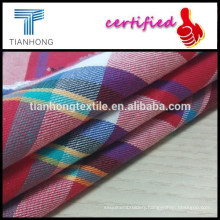 100%Cotton yarn dyed fabric/combed cotton for short/cotton check fabric/twill weaving